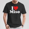 I Love Heart Miso 発酵大豆ペースト ミソスープ Tシャツ 面白い贈り物
