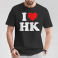 I Love Hk Heart Hong Kong Tシャツ 面白い贈り物