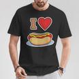 I Love Hot Dog 私はホットドッグを愛している ホットドッグ Tシャツ 面白い贈り物