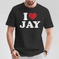 I Love Jay I Heart Jay レッドハート Tシャツ 面白い贈り物