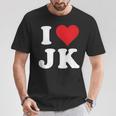 I Love Jk Initials I Heart JK First Last Name J K Tシャツ 面白い贈り物