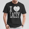 I Love Lacey バレンタイン ガールフレンド 女の子 娘 ハート 妻 Tシャツ 面白い贈り物