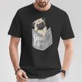 Love Pugs かっこいいポケットパグ ペット 犬 グラフィックデザイン Tシャツ 面白い贈り物