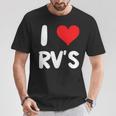 I Love Rv のレクリエーションビークル キャンプ キャンピングカー 旅行 旅行 Tシャツ 面白い贈り物