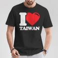 I Love Taiwan 台北国旗 ハートトラベル 台湾製品 Tシャツ 面白い贈り物