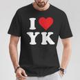 I Love Yk Initials I Heart YK First Last Name Y K Tシャツ 面白い贈り物