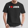 I Love ハート Java Tシャツ 面白い贈り物