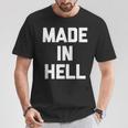 Made In Hell 面白いことわざ皮肉なノベルティ クール Tシャツ 面白い贈り物