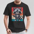 Mapache Retro Rock Música Hombres Niños Es Divertido Mapacheintage Camiseta unisex Regalos divertidos
