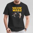 Meow Wars 猫好きのための面白いグラフィック Tシャツ 面白い贈り物