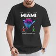 Miami Is Calling & I Must Go Illustration Graphic s Tシャツ 面白い贈り物
