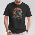 Mono Chimpancé Astronauta Diseño De Neón De Chimpancé Espacial Camiseta unisex Regalos divertidos