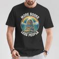 More Books Less People Book Lover Bookworm リーディングブック Tシャツ 面白い贈り物
