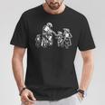 Motocross Dirt Bike Dad With Three Children Motorcycle Father's Day T-Shirt Unique Gifts