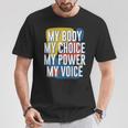 My Body Choice Power Andoice フェミニストポジティブ Tシャツ 面白い贈り物
