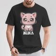 Nina かわいい猫 子猫デザイン 女の子 名前 ニーナ Tシャツ 面白い贈り物