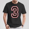 Number Numero Nummer 3 Three 3番 Tシャツ 面白い贈り物