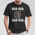 Oiia Oiia スピニング インターネット ミーム 猫 ユーモラス 面白い ブレイン Tシャツ 面白い贈り物
