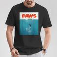 Paws Cat ファニーtシャツ、子猫映画ポスターパロディ Tシャツ 面白い贈り物