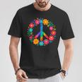 Peace Love Flower Power レトロ ヒッピー コスチューム タイダイ 60年代 70年代 Tシャツ 面白い贈り物