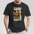 Be Quokka Happy クオッカ・ビー・クオッカ・ハッピー＆クオッカとスマイル Tシャツ 面白い贈り物