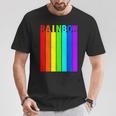 Rainbow レインボー《虹 カラー》【デザインアート】文字 7色 カラフル Tシャツ 面白い贈り物