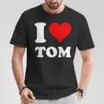 Red Heart I Love Tom Tシャツ 面白い贈り物