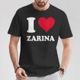 Red Heart I Love Zarina Tシャツ 面白い贈り物
