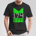 Regalo De Dj Dnb Jungle Party Raver De Drum & Bass 174 Bpm In Mangas Camiseta unisex Regalos divertidos
