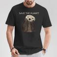 Save The Planet かわいいラッコ。 Tシャツ 面白い贈り物