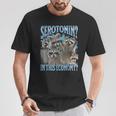 Serotonin In This Economy Raccoon Meme Bootleg Graphic T-Shirt Unique Gifts