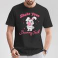 Shake Your Bunny Tail 愛らしいバブルガム Tシャツ 面白い贈り物