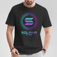 Solanaolコイン暗号ロゴブロックチェーン ソラナ Tシャツ 面白い贈り物