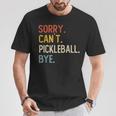 Sorry Can't Pickleball Bye 面白いピックルボール愛好家 Tシャツ 面白い贈り物