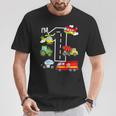 Soy 1 Cumpleaños Niño 1St Bday Coche Camión De Bomberos Avión Tractor Camiseta unisex Regalos divertidos