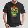 Sugarkull Lgbt Gay Pride Rainbow Flag Day Of The Dead Tシャツ 面白い贈り物