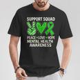 Support Squad Mental Health Awareness Groovy Green Ribbon T-Shirt Personalized Gifts