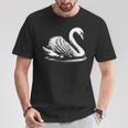 Swan Dad Mom Lover モノクロ 白鳥 Tシャツ 面白い贈り物
