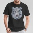 Tiger Lover 青い目の動物 ホワイトタイガー Tシャツ 面白い贈り物