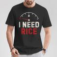 Vintage I Need Rice Lover レトロ 米 食べ物 好き Tシャツ 面白い贈り物
