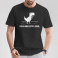 You Are Offline T-Rex 恐竜のラン ピクセルアート 恐竜ゲーム Tシャツ 面白い贈り物