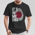 おかしな It's In My Dna 日本国旗 指紋 Tシャツ 面白い贈り物