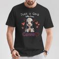 かわいい ホルスタイン 牛 の – ' Just A Girl Who Loves Cows ' デザイン Tシャツ 面白い贈り物