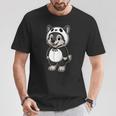 かわいいオオカミのパンダコスチューム ガールズ キッズ オオカミ愛好家 長袖tシャツ Tシャツ 面白い贈り物