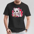 かわいい日本のキツネ九尾キツネボバティーアニメ Tシャツ 面白い贈り物