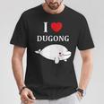 かわいい面白いシンプルなジュゴンの魚を引用します。 I Love Dugong Tシャツ 面白い贈り物