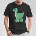 ゆるい恐竜のキャラクターイラスト_ブラキオサウルス Tシャツ 面白い贈り物