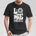 アイ・ラブ・マルチーズ・ドッグ・オーナー・ファニー・ポー・プリント・サンフラワー・ラバー Tシャツ 面白い贈り物