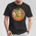 アニメ 和風ラーメン 麺類 食いしん坊ギフト Tシャツ 面白い贈り物
