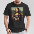 アライグマとモナリザ Tシャツ 面白い贈り物